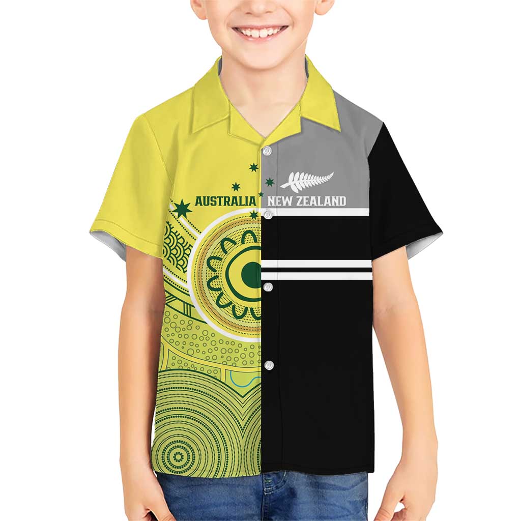 Custom Cricket AUNZ Spirit Kid Hawaiian Shirt Aussie New Zealand Retro Edition - Vibe Hoodie