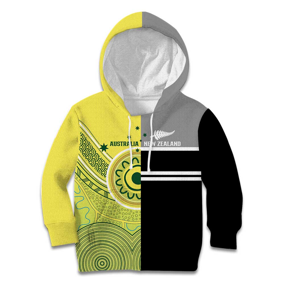 Custom Cricket AUNZ Spirit Kid Hoodie Aussie New Zealand Retro Edition - Vibe Hoodie