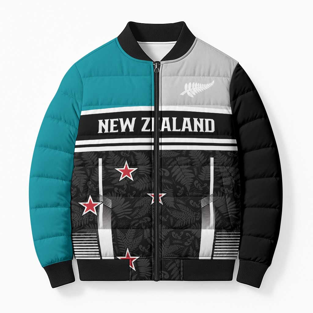 Custom NZ Cricket Pride Bomber Puffer Jacket Silver Fern Fan Supporter Apparel - Vibe Hoodie