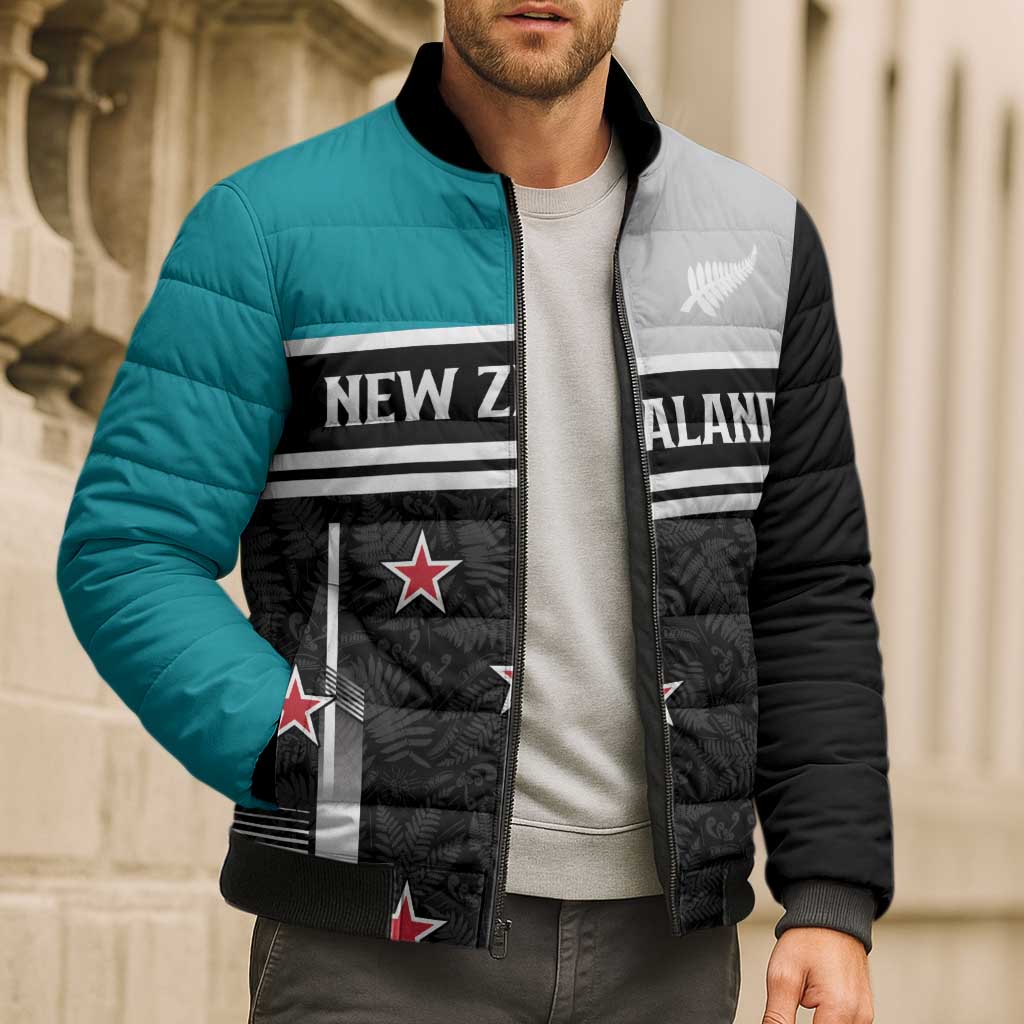 Custom NZ Cricket Pride Bomber Puffer Jacket Silver Fern Fan Supporter Apparel - Vibe Hoodie