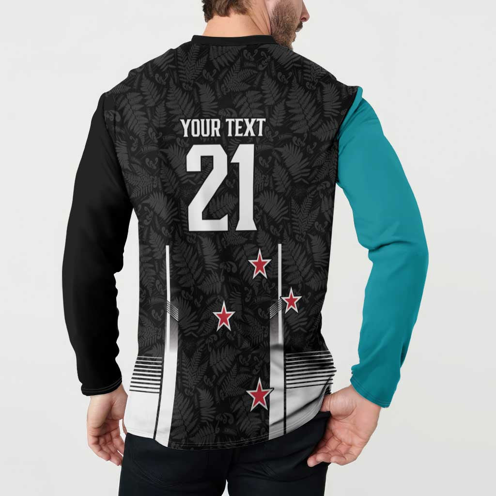 Custom NZ Cricket Pride Button Sweatshirt Silver Fern Fan Supporter Apparel - Vibe Hoodie