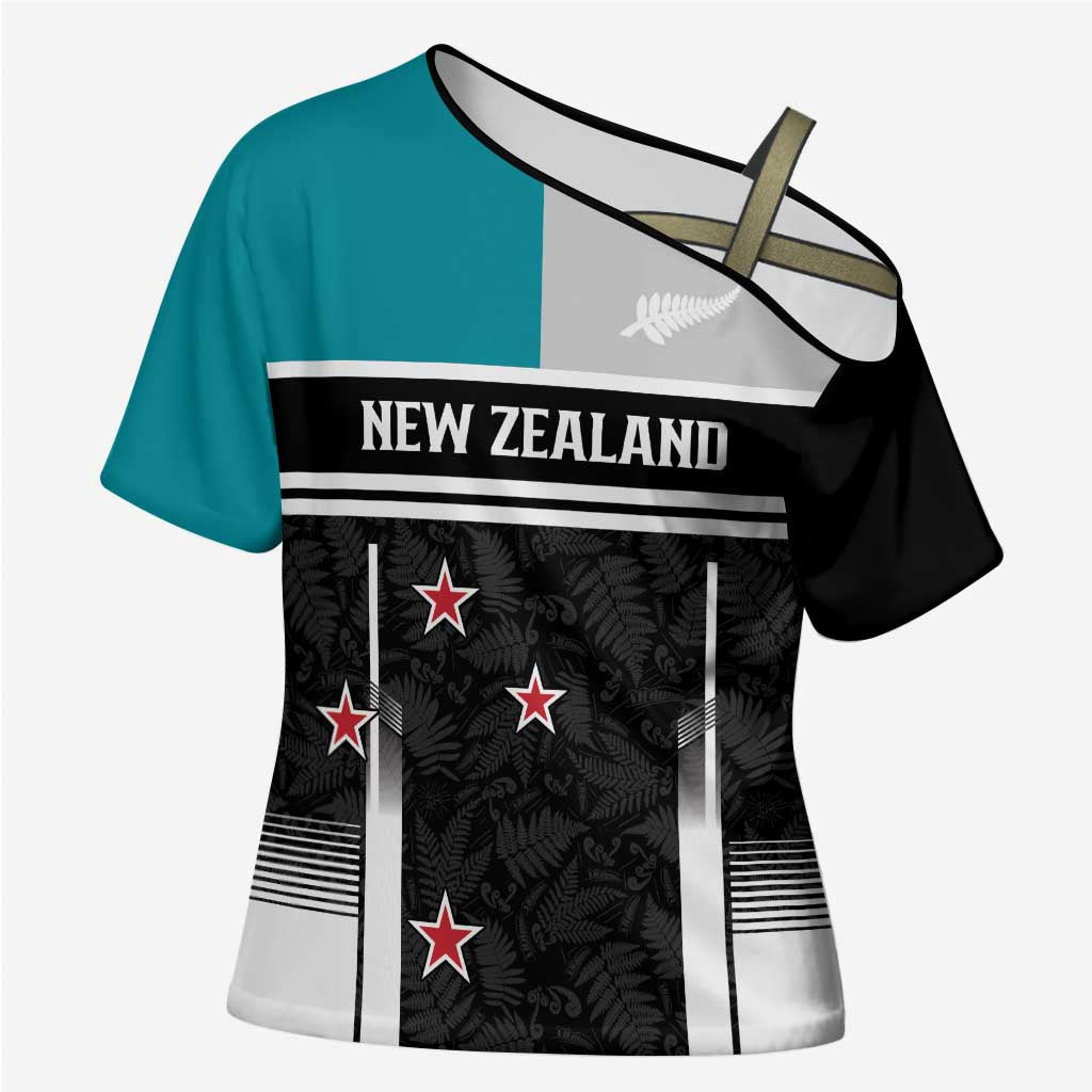 Custom NZ Cricket Pride Cross Shoulder Shirt Silver Fern Fan Supporter Apparel - Vibe Hoodie