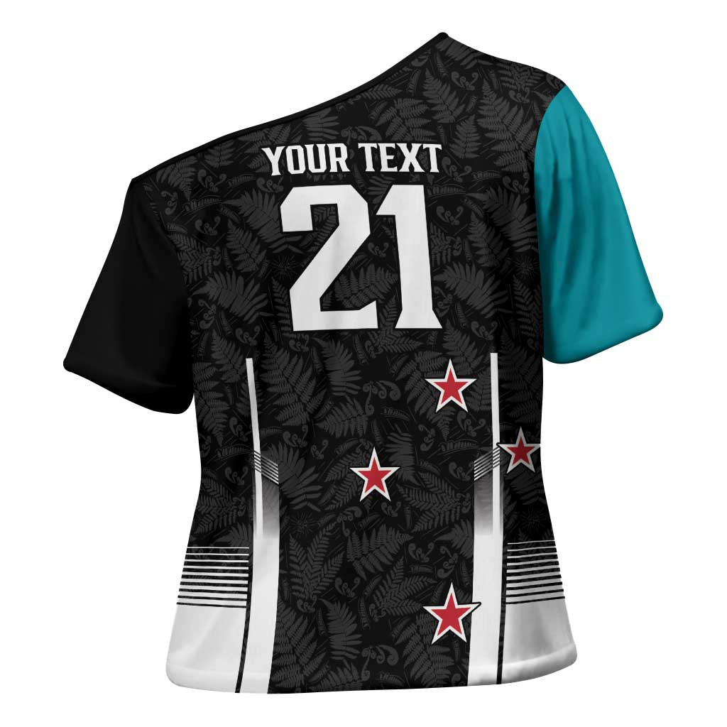 Custom NZ Cricket Pride Cross Shoulder Shirt Silver Fern Fan Supporter Apparel - Vibe Hoodie