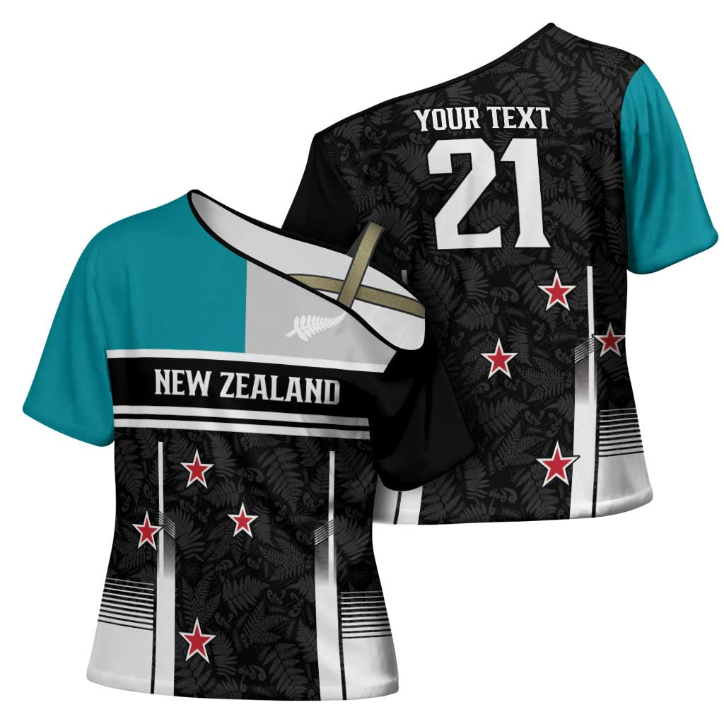 Custom NZ Cricket Pride Cross Shoulder Shirt Silver Fern Fan Supporter Apparel - Vibe Hoodie