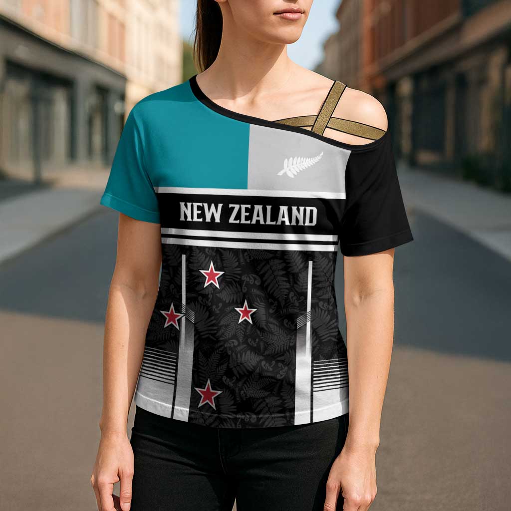 Custom NZ Cricket Pride Cross Shoulder Shirt Silver Fern Fan Supporter Apparel - Vibe Hoodie