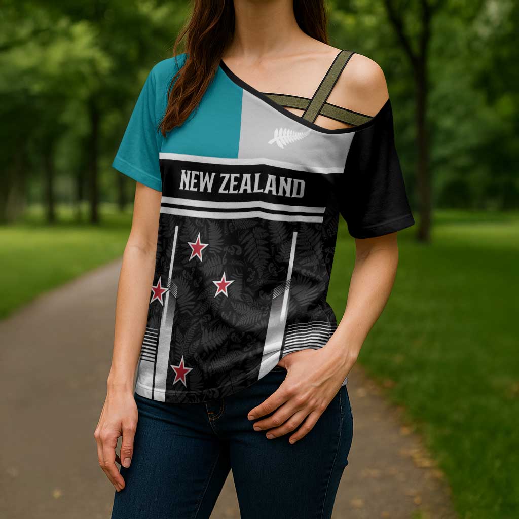 Custom NZ Cricket Pride Cross Shoulder Shirt Silver Fern Fan Supporter Apparel - Vibe Hoodie