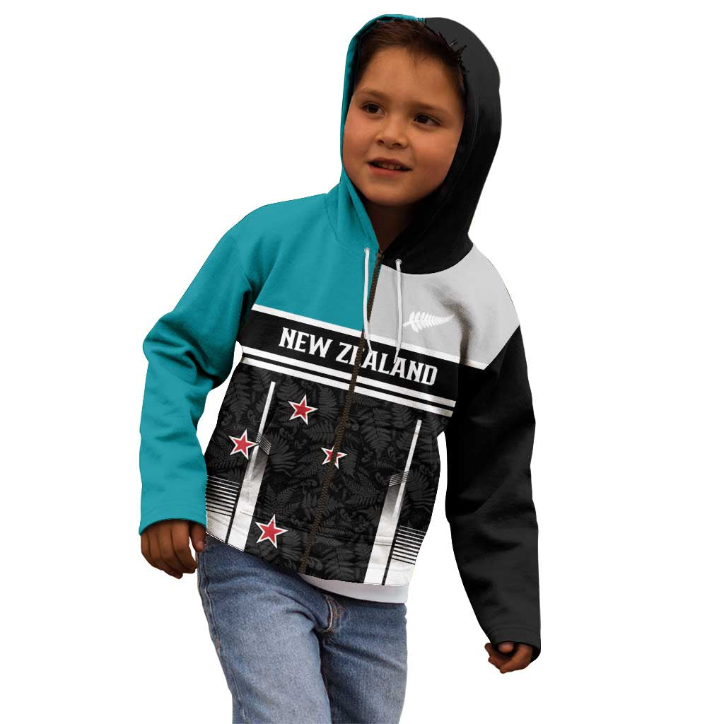 Custom NZ Cricket Pride Kid Hoodie Silver Fern Fan Supporter Apparel - Vibe Hoodie