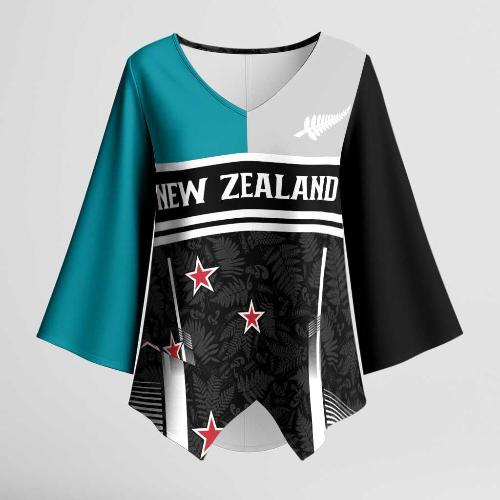 Custom NZ Cricket Pride Kimono Sleeve Blouse Silver Fern Fan Supporter Apparel - Vibe Hoodie