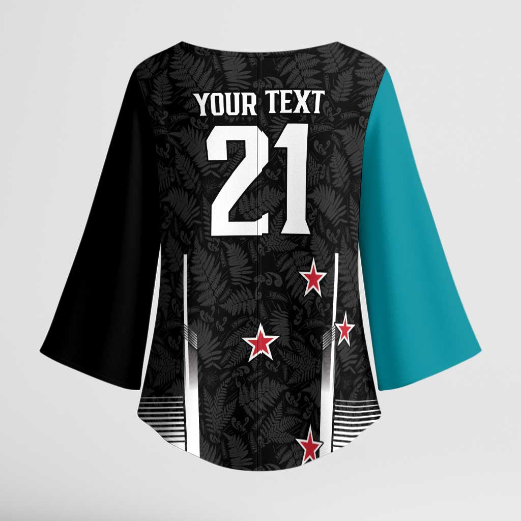 Custom NZ Cricket Pride Kimono Sleeve Blouse Silver Fern Fan Supporter Apparel - Vibe Hoodie