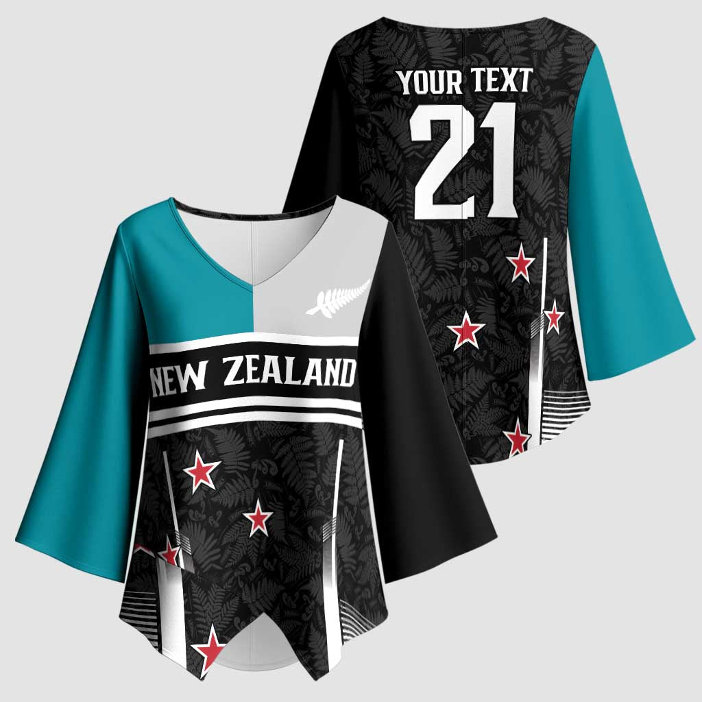 Custom NZ Cricket Pride Kimono Sleeve Blouse Silver Fern Fan Supporter Apparel - Vibe Hoodie