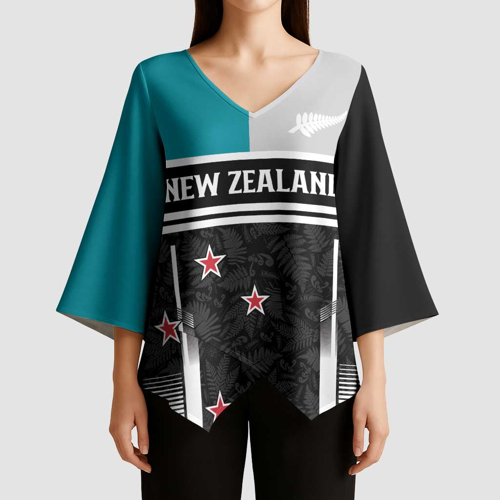 Custom NZ Cricket Pride Kimono Sleeve Blouse Silver Fern Fan Supporter Apparel - Vibe Hoodie