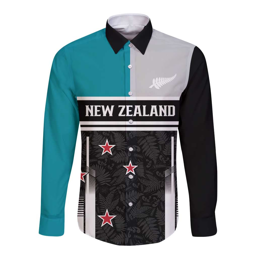 Custom NZ Cricket Pride Long Sleeve Button Shirt Silver Fern Fan Supporter Apparel - Vibe Hoodie
