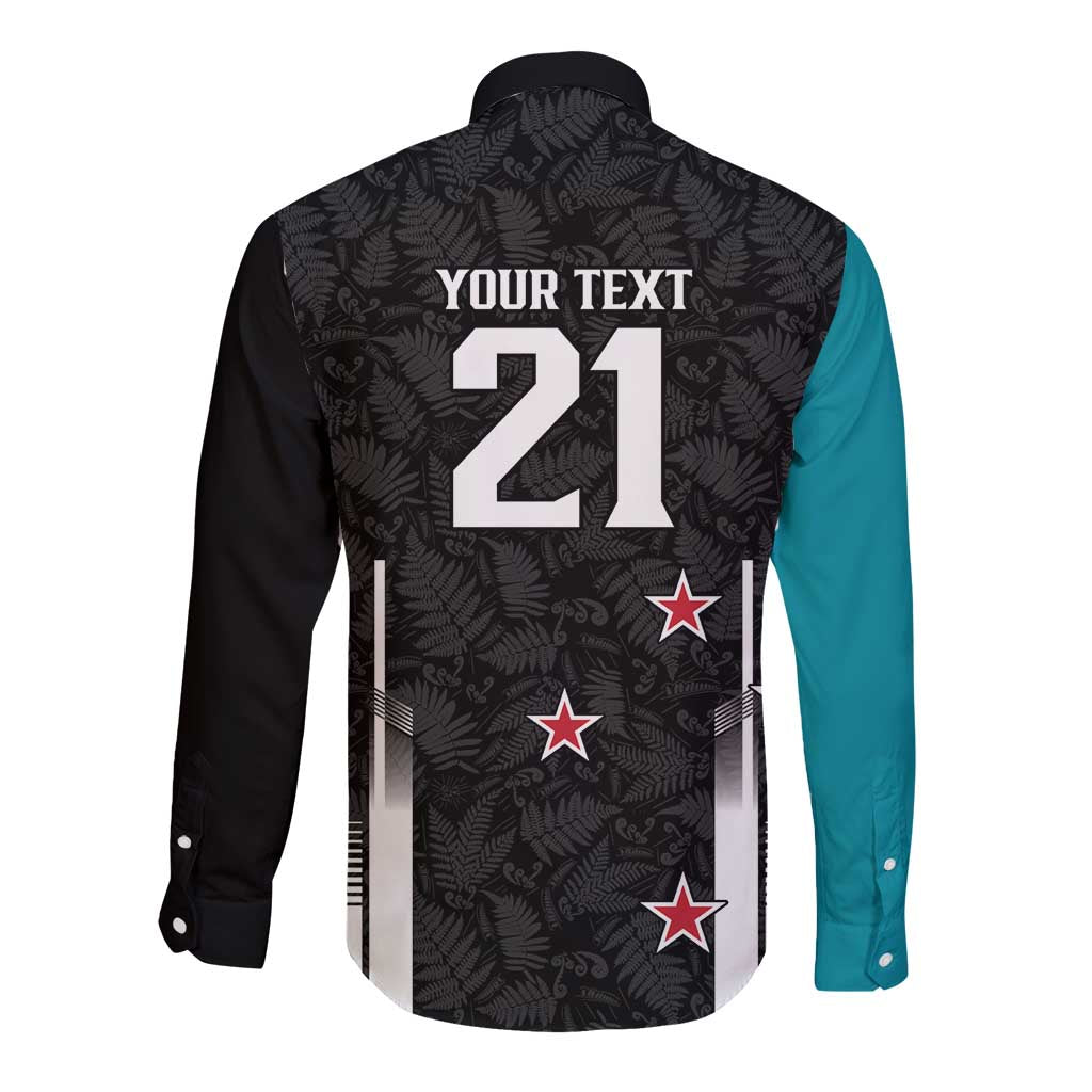 Custom NZ Cricket Pride Long Sleeve Button Shirt Silver Fern Fan Supporter Apparel - Vibe Hoodie