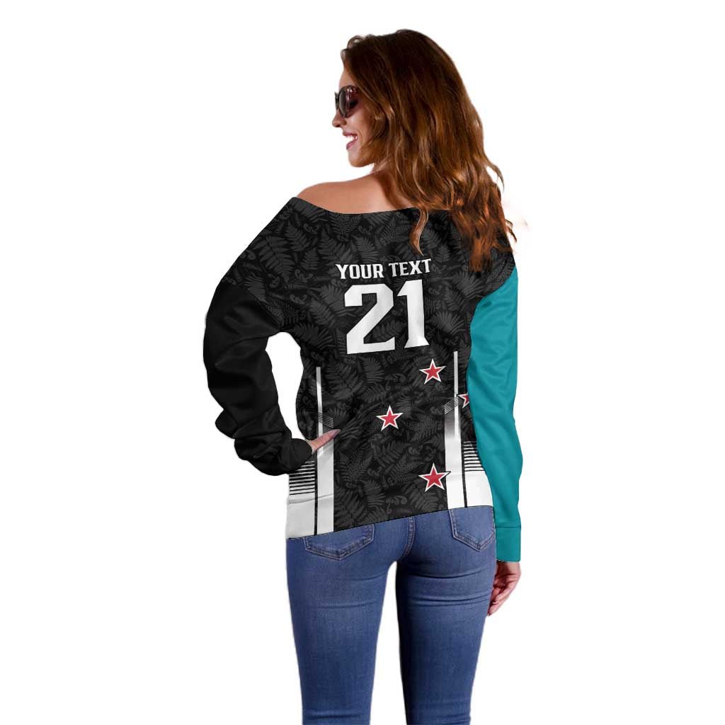 Custom NZ Cricket Pride Off Shoulder Sweater Silver Fern Fan Supporter Apparel - Vibe Hoodie