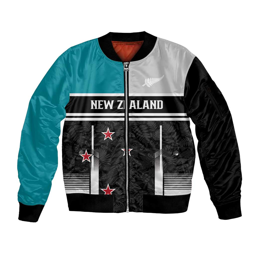 Custom NZ Cricket Pride Sleeve Zip Bomber Jacket Silver Fern Fan Supporter Apparel - Vibe Hoodie