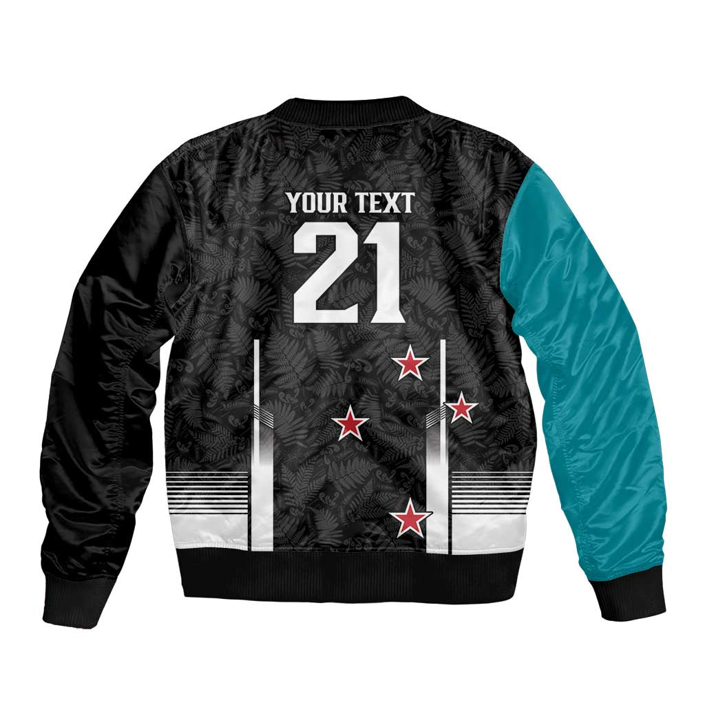 Custom NZ Cricket Pride Sleeve Zip Bomber Jacket Silver Fern Fan Supporter Apparel - Vibe Hoodie