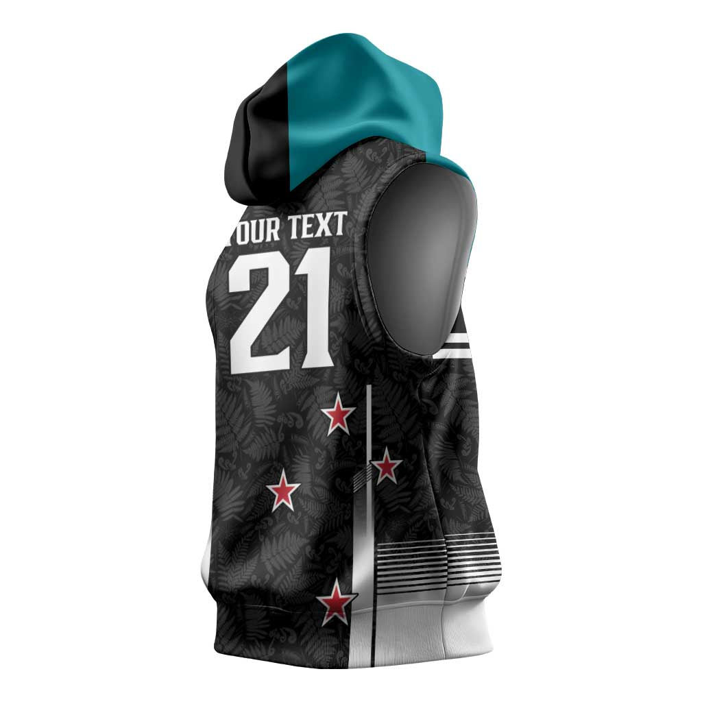 Custom NZ Cricket Pride Sleeveless Hoodie Silver Fern Fan Supporter Apparel - Vibe Hoodie