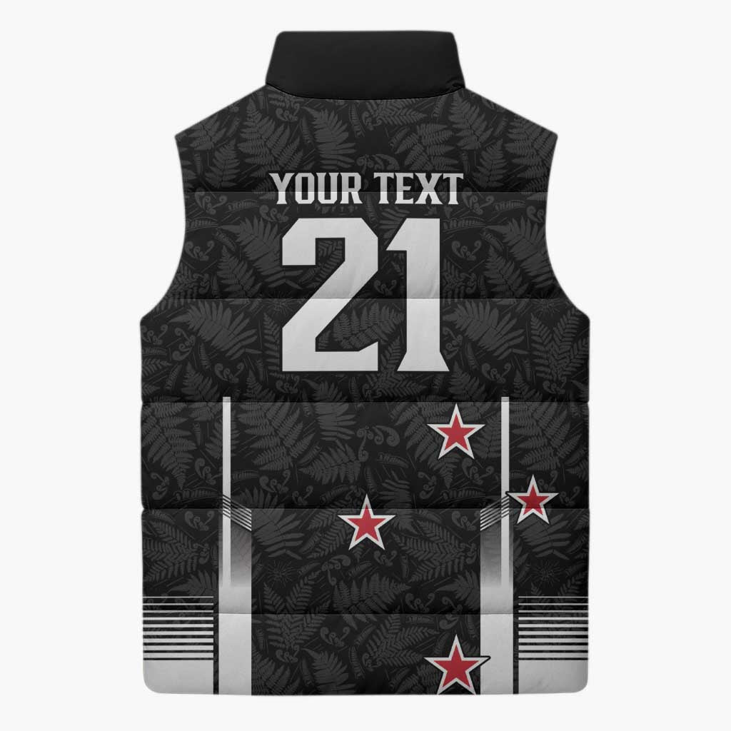 Custom NZ Cricket Pride Sleeveless Puffer Jacket Silver Fern Fan Supporter Apparel - Vibe Hoodie
