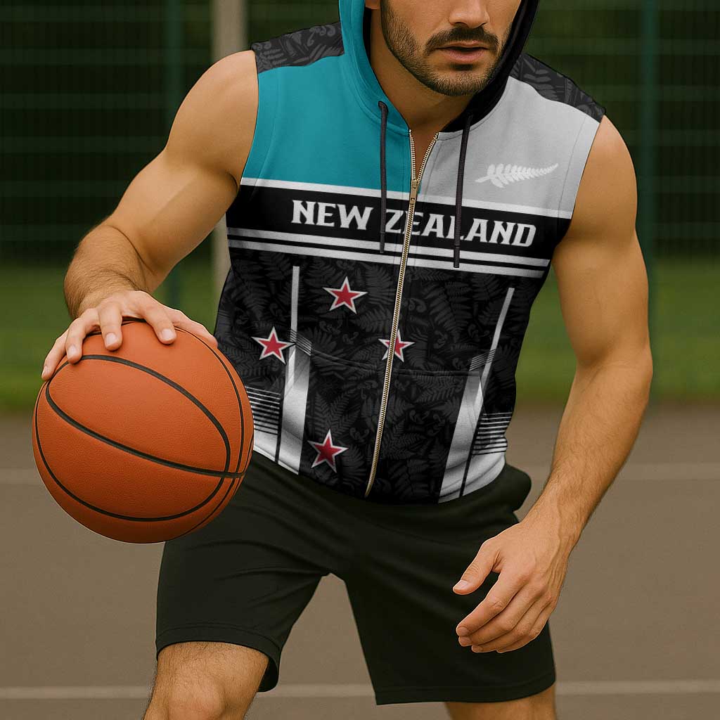 Custom NZ Cricket Pride Sleeveless Zip Hoodie Silver Fern Fan Supporter Apparel - Vibe Hoodie
