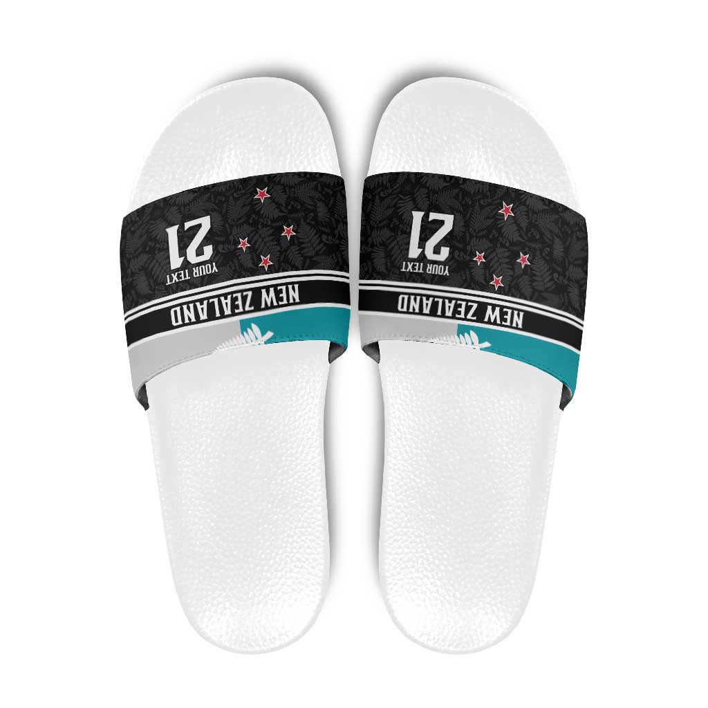 Custom NZ Cricket Pride Slide Sandals Silver Fern Fan Supporter Apparel - Vibe Hoodie