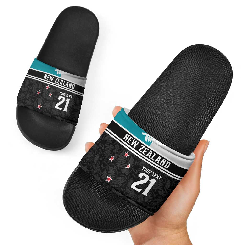Custom NZ Cricket Pride Slide Sandals Silver Fern Fan Supporter Apparel - Vibe Hoodie