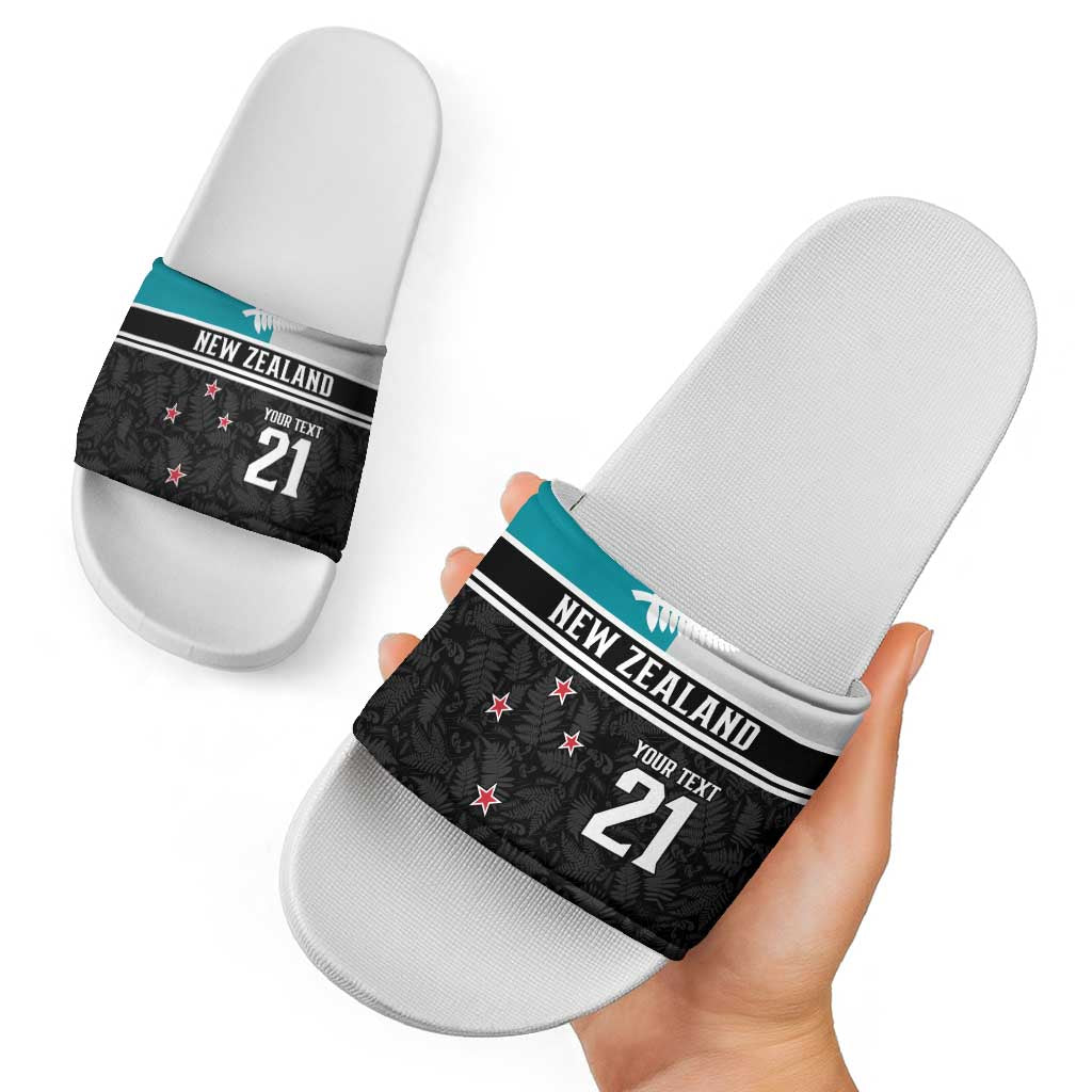 Custom NZ Cricket Pride Slide Sandals Silver Fern Fan Supporter Apparel - Vibe Hoodie