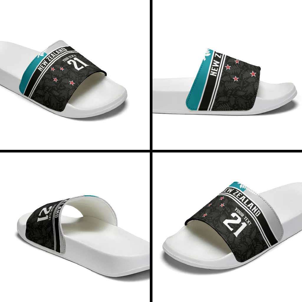 Custom NZ Cricket Pride Slide Sandals Silver Fern Fan Supporter Apparel - Vibe Hoodie