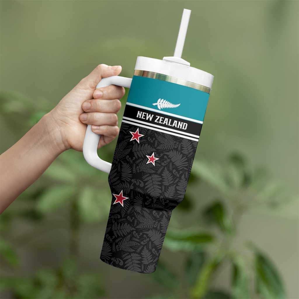 Custom NZ Cricket Pride Tumbler With Handle Silver Fern Fan Supporter Apparel - Vibe Hoodie