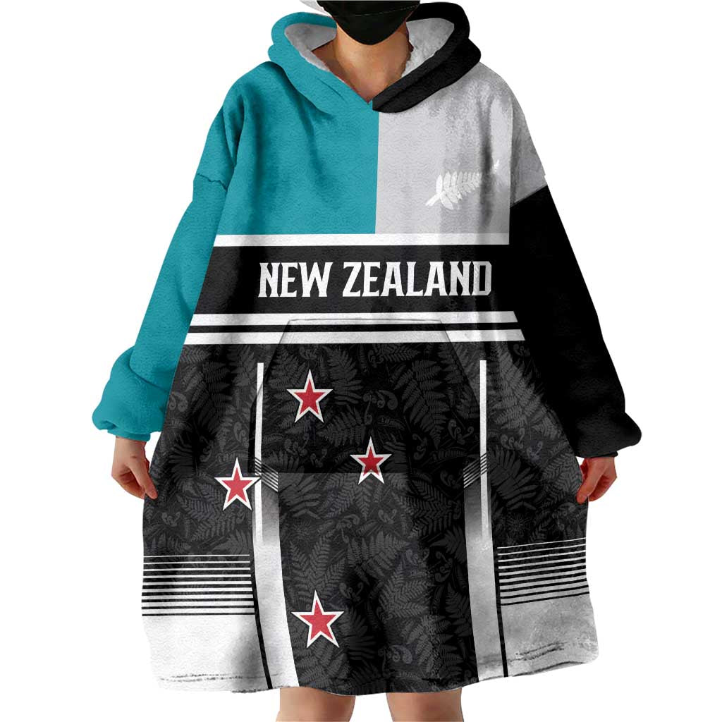 Custom NZ Cricket Pride Wearable Blanket Hoodie Silver Fern Fan Supporter Apparel - Vibe Hoodie