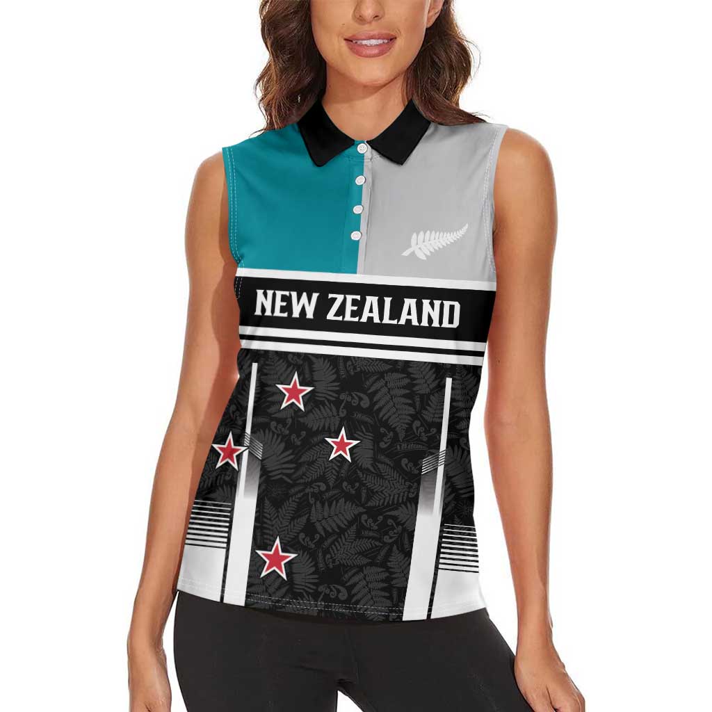 Custom NZ Cricket Pride Women Sleeveless Polo Shirt Silver Fern Fan Supporter Apparel - Vibe Hoodie