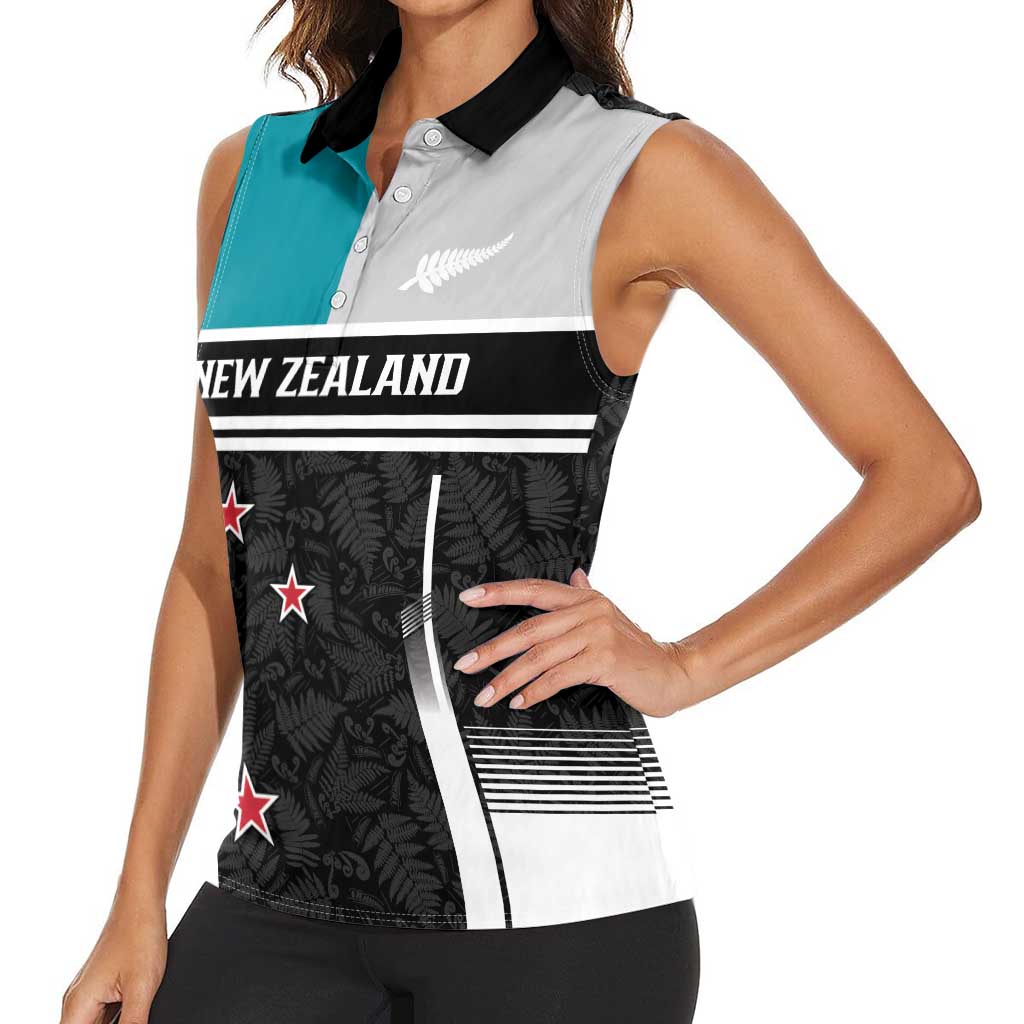 Custom NZ Cricket Pride Women Sleeveless Polo Shirt Silver Fern Fan Supporter Apparel - Vibe Hoodie