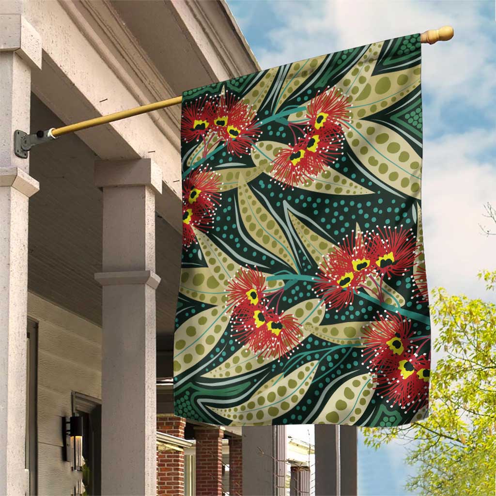 Australian Native Eucalyptus Plant Garden Flag Aboriginal Dot Art - Vibe Hoodie Shop