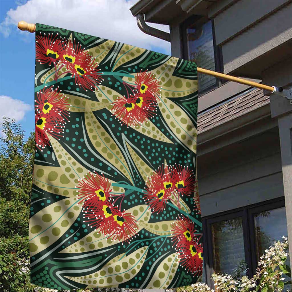 Australian Native Eucalyptus Plant Garden Flag Aboriginal Dot Art - Vibe Hoodie Shop