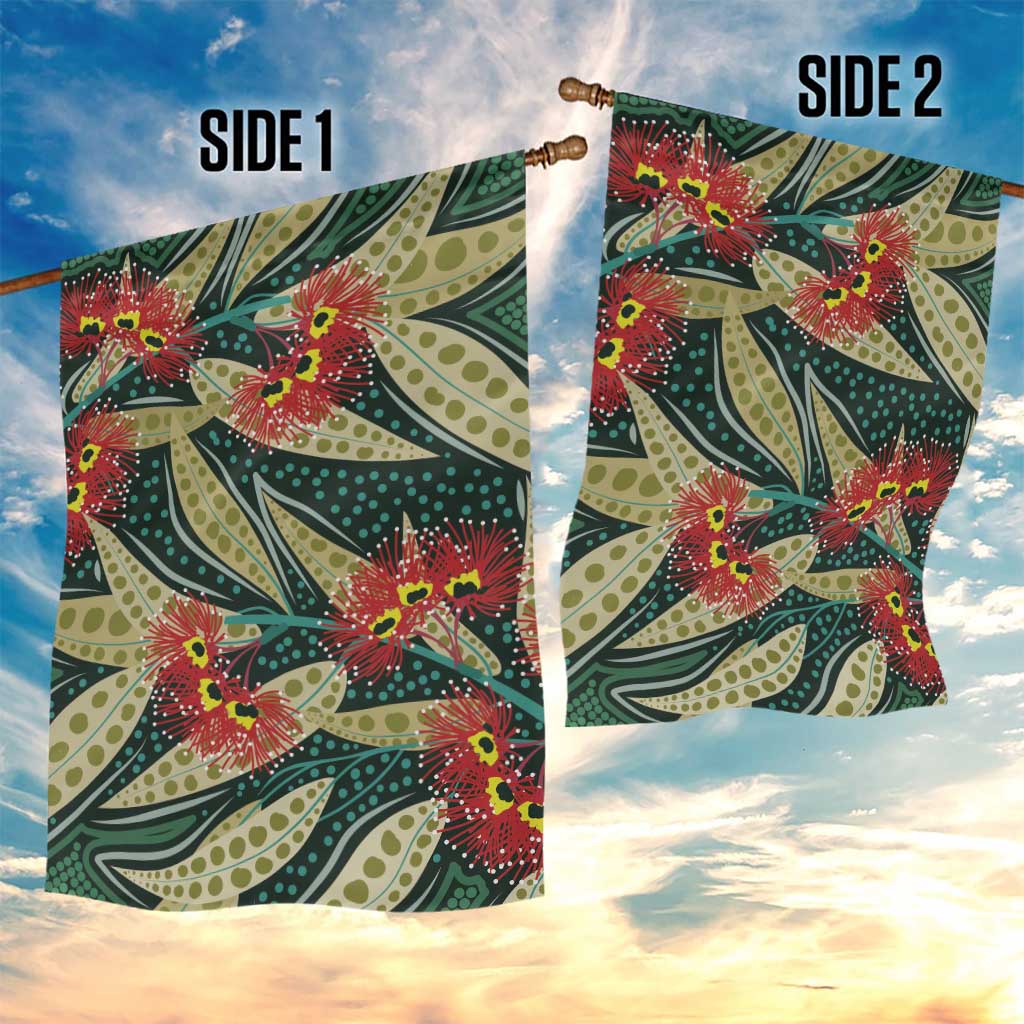 Australian Native Eucalyptus Plant Garden Flag Aboriginal Dot Art - Vibe Hoodie Shop