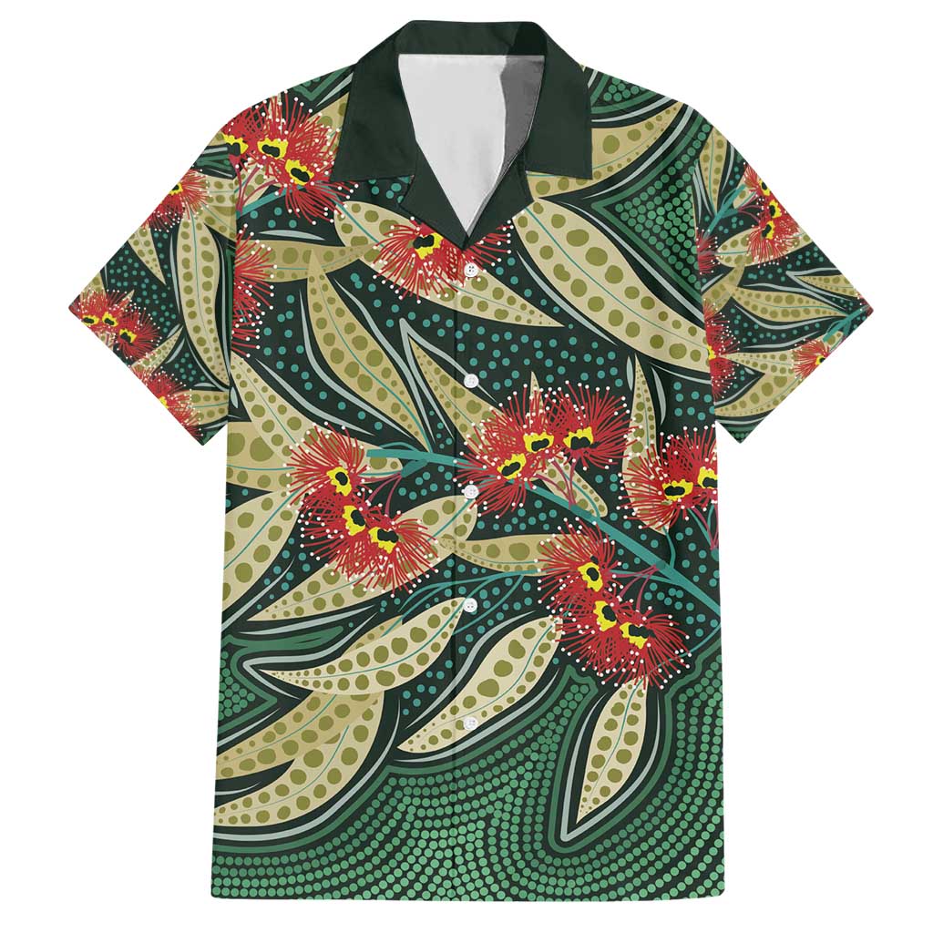 Australian Native Eucalyptus Plant Hawaiian Shirt Aboriginal Dot Art - Vibe Hoodie Shop