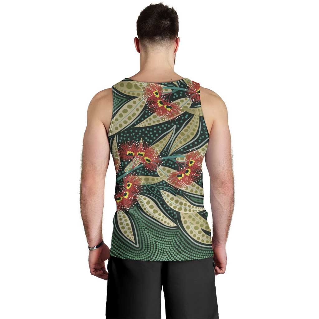 Australian Native Eucalyptus Plant Men Tank Top Aboriginal Dot Art - Vibe Hoodie Shop