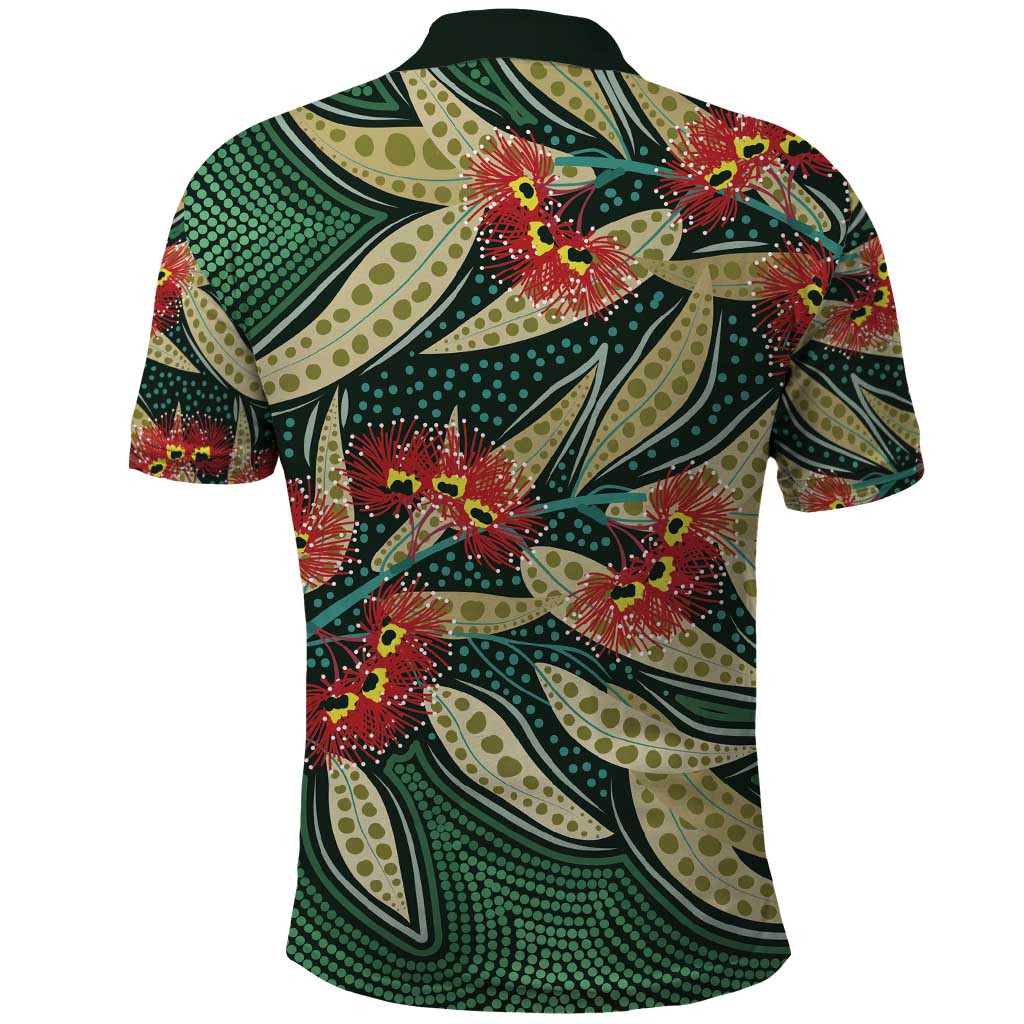 Australian Native Eucalyptus Plant Polo Shirt Aboriginal Dot Art LT9 - Vibe Hoodie Shop