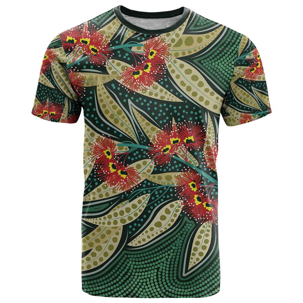 Australian Native Eucalyptus Plant T Shirt Aboriginal Dot Art LT9 - Vibe Hoodie Shop