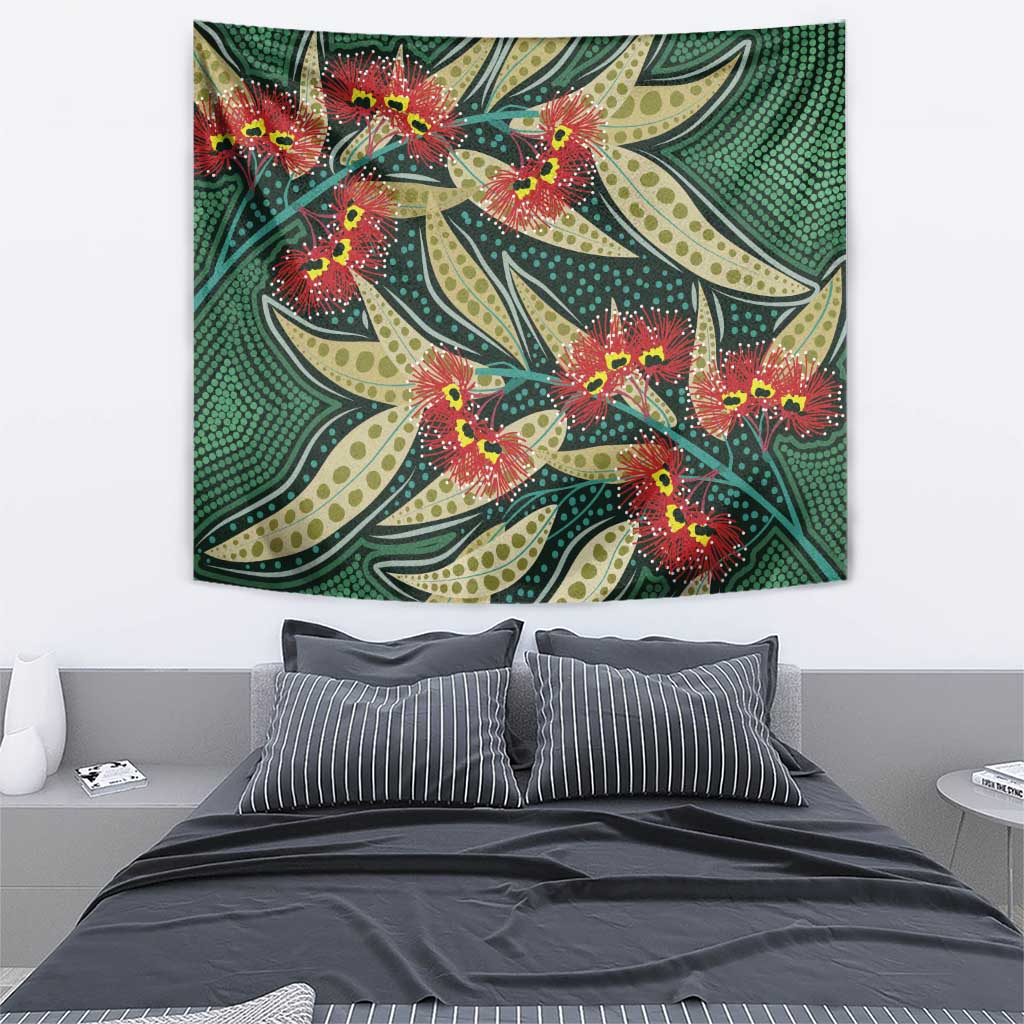 Australian Native Eucalyptus Plant Tapestry Aboriginal Dot Art - Vibe Hoodie Shop