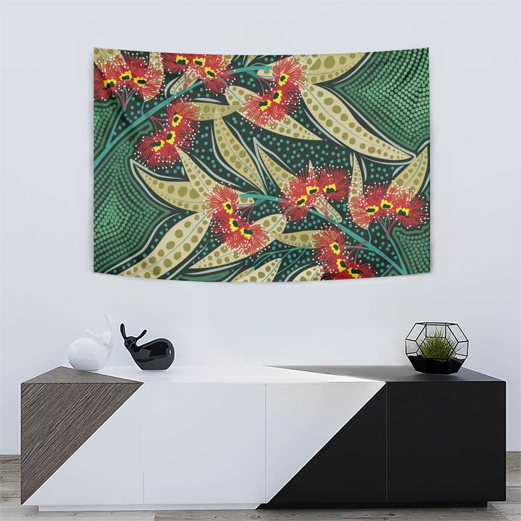 Australian Native Eucalyptus Plant Tapestry Aboriginal Dot Art - Vibe Hoodie Shop