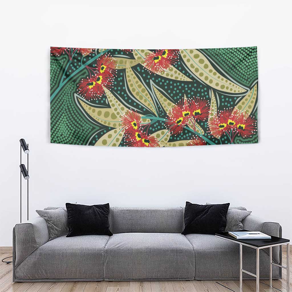 Australian Native Eucalyptus Plant Tapestry Aboriginal Dot Art - Vibe Hoodie Shop