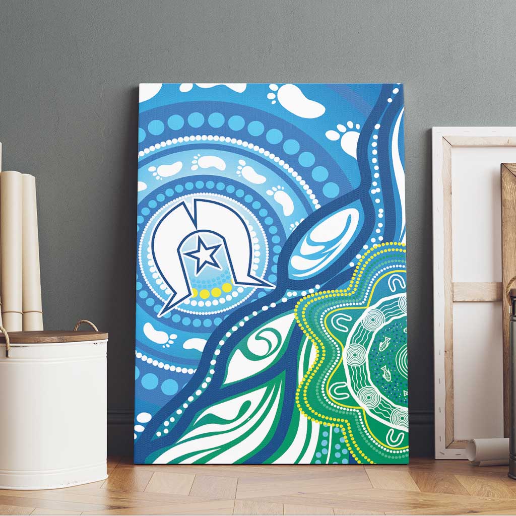 Torres Strait Islander Canvas Wall Art Aboriginal Blue Art