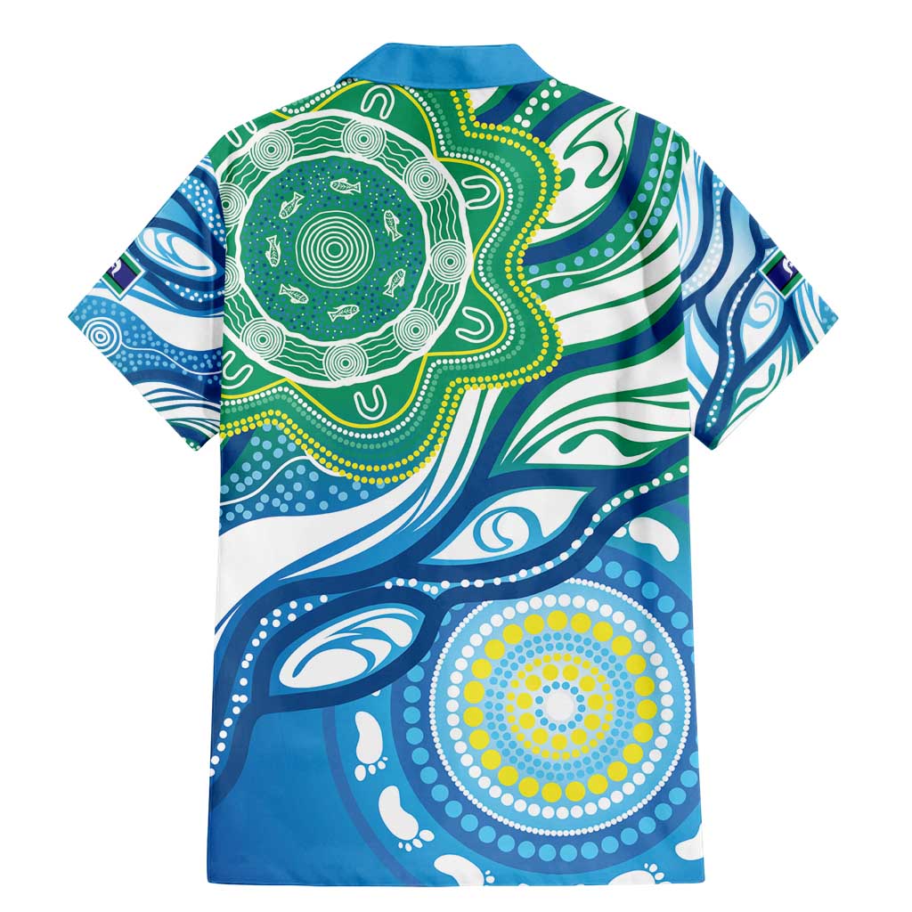 Torres Strait Islander Family Matching Mermaid Dress and Hawaiian Shirt Aboriginal Blue Art