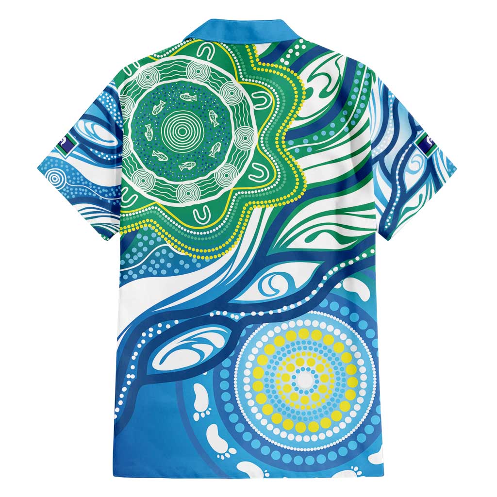 Torres Strait Islander Family Matching Puletasi and Hawaiian Shirt Aboriginal Blue Art