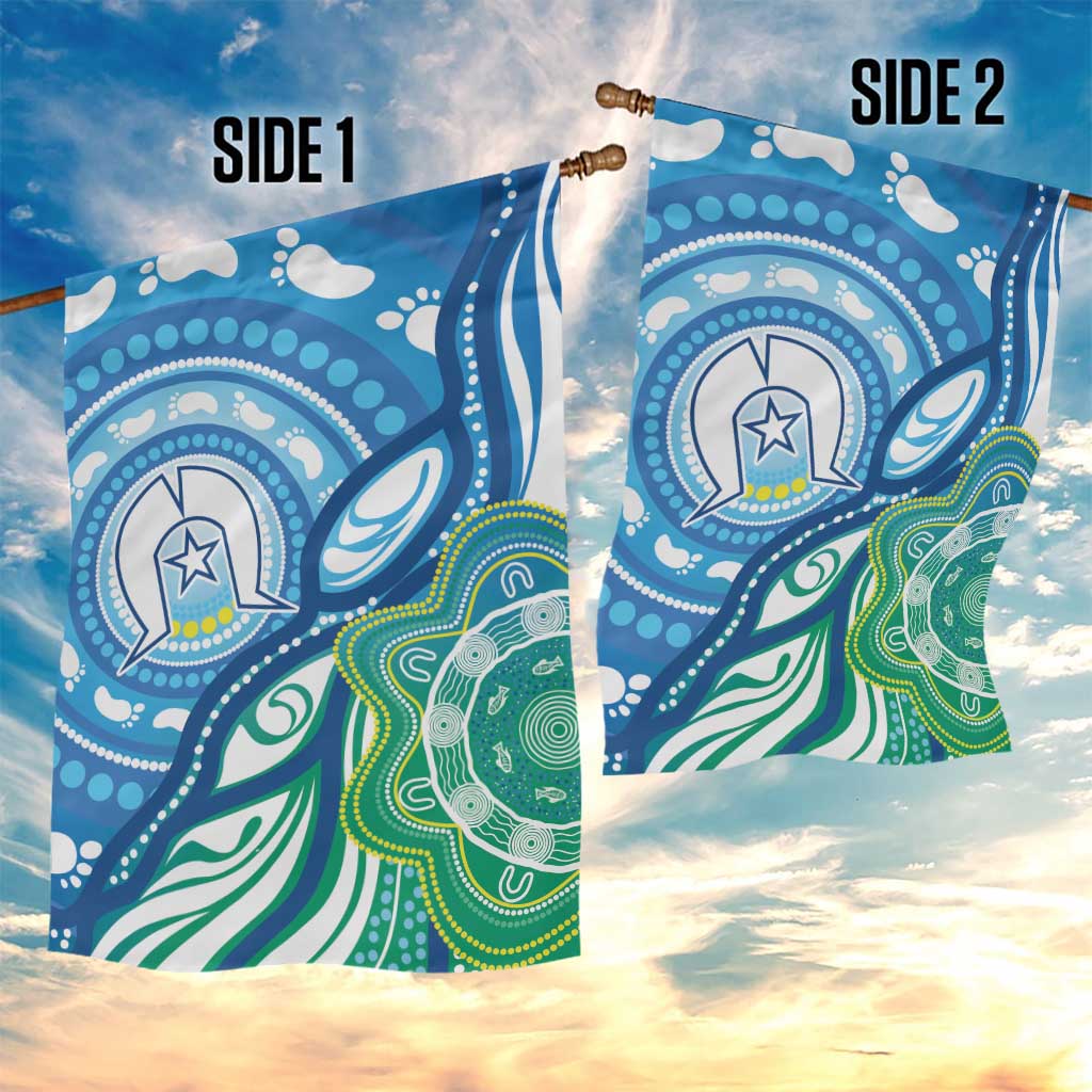 Torres Strait Islander Garden Flag Aboriginal Blue Art - Vibe Hoodie Shop