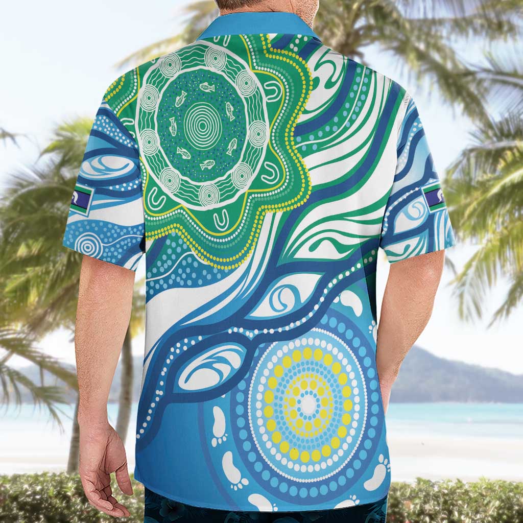 Torres Strait Islander Hawaiian Shirt Aboriginal Blue Art - Vibe Hoodie Shop