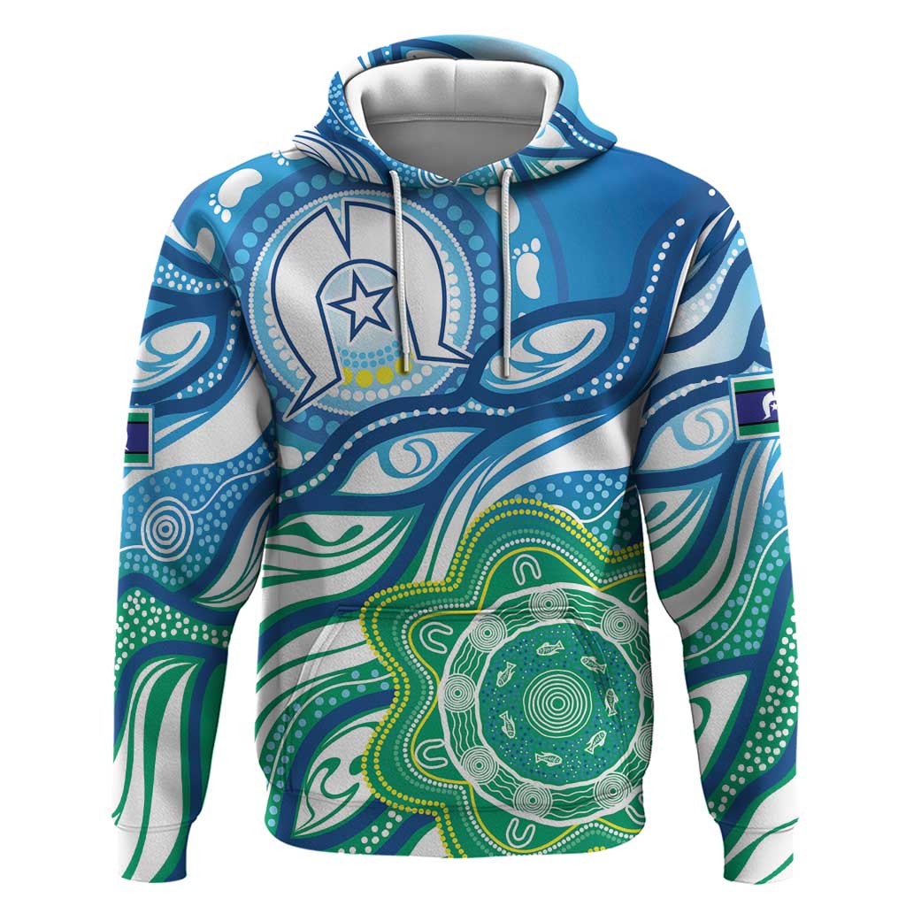 Torres Strait Islander Hoodie Aboriginal Blue Art LT9 - Vibe Hoodie Shop