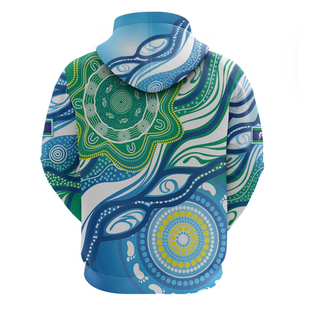 Torres Strait Islander Hoodie Aboriginal Blue Art LT9 - Vibe Hoodie Shop