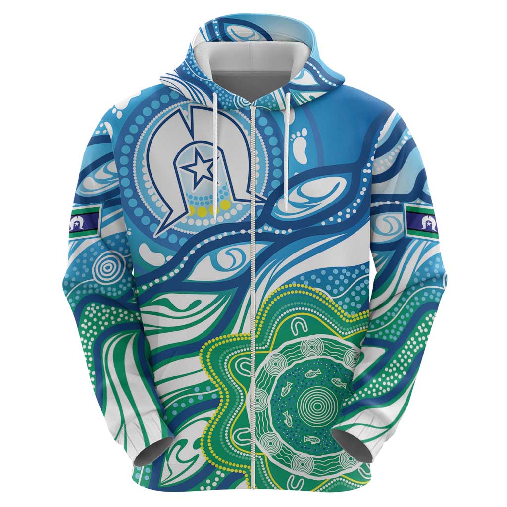 Torres Strait Islander Hoodie Aboriginal Blue Art LT9 - Vibe Hoodie Shop