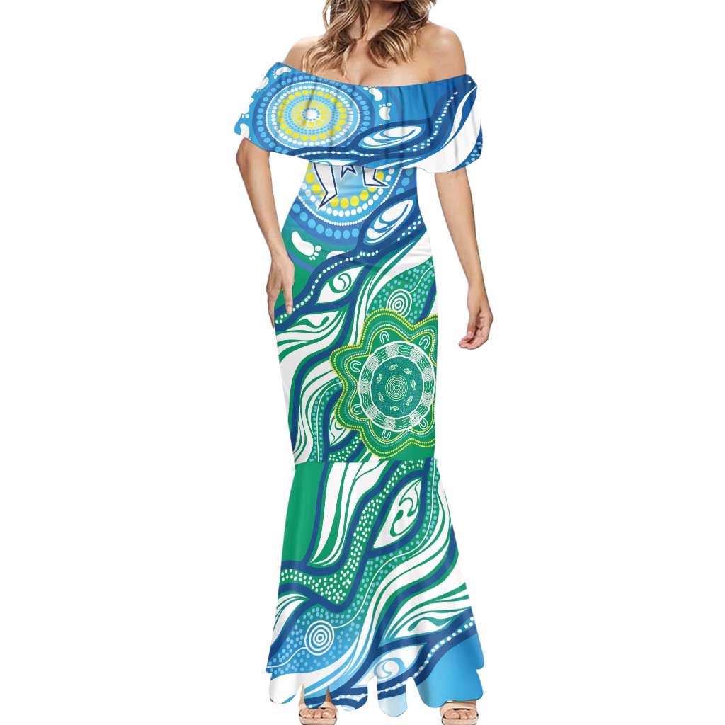 Torres Strait Islander Mermaid Dress Aboriginal Blue Art